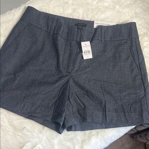 Ann Taylor Navy/Gray Linen-Blend Tailored Women's Shorts
